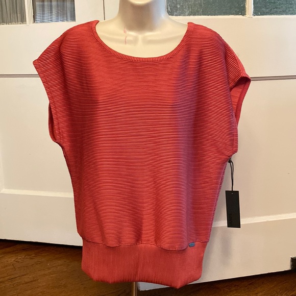 NWT SAVVI XS-SM Garnet Rose Ribbed Kimono Sleeve KARLI Top - Picture 8 of 12